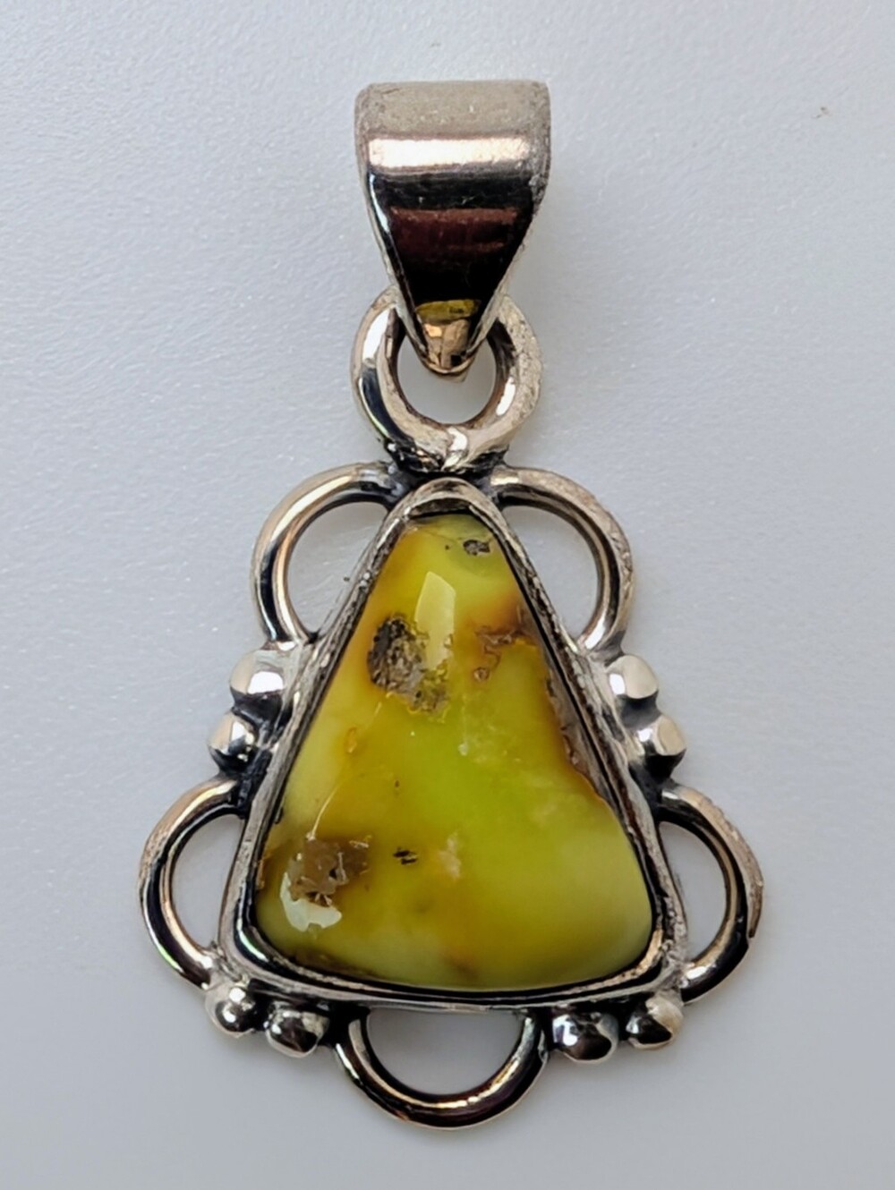 Palomino Turquoise Triangle Pendant S925 Sterling Silver